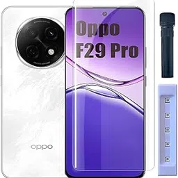 AACL HD+ UV Tempered Glass Screen Protector Guard Compatible For Oppo F29 Pro 5G (6.7 Inch, Pack of 1) Full Adhesive UV Curved Case Friendly HD Clarity with easy installation kit-picture-47