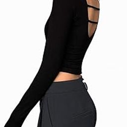V Wear Trendy Boat Neck Deep Back Full Sleeve Crop top for Women and Girls-picture-14