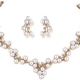 shining diva fashion Latest Stylish Design Fancy Pearl Necklace Jewellery Set for Women (15213s)-picture-37