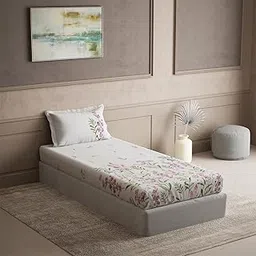 DDECOR Live beautiful Cotton Single Bed Sheet Set with 1 Pillow Covers (152 CM X 224 CM, Pink) Digital Print Classical 145TC GSM-picture-27