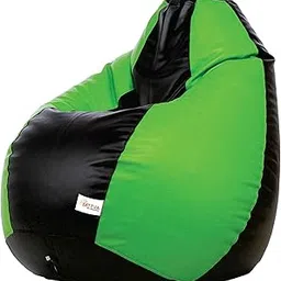 Sattva Classic Bean Bag Cover Without Beans XXXL Size Dual Colour - Black Neon Green-picture-25