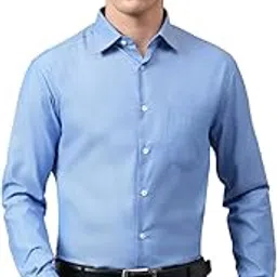 cantabil Cotton Self Design Full Sleeve Spread Collar Regular Fit Formal Shirt for Men | Formal Shirt for Men | Formal Wear Shirts for Men (P_MSFU00012_Blue)-picture-29