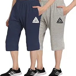 West Gate Clothing Plus Size Mens Three Fourth for Men | Mens Cotton Capri | Men's 3/4 Combo Pack 2 | Triangle Print | Men's Capri 2XL,3XL,4XL,5XL-image-71