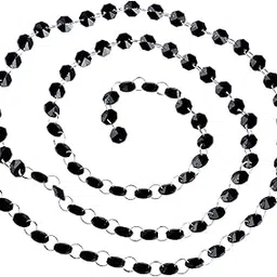H&D 6FT Glass Crystal 14mm Octagon Beads Chain Chandelier Prisms Hanging Wedding Garland (Black)-picture-40