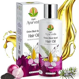 HIM Ayurveda Advanced Onion Black Seed Hair Oil with Rosemary | Red onion Hair Oil for Stronger Hair| Infused with Onion,Black Seed,Rosemary and 25+ Herbs| SLS & Paraben Free| for Men & Women| 200ML - Pack of 1-picture-55