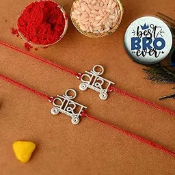 ascension Silver Veera Crystal Designer Rakhi Raksha Bandhan Gift Band Bracelet Pearl Designer Rakhi for Brother bhaiya with Roli Tilak With Best Brother Fridge magnet(pack of 2)-picture-24