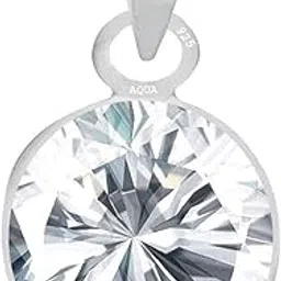 aquagems Pure 925 Silver American Diamond/Zircon 3.25 Ratti to 10.25 Ratti or 3 Carat to 9.5 Astrological Birthstone pendant for Men & Women -N3-picture-32