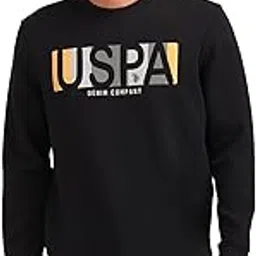 Men's Black Printed Crew Neck Long Sleeve Casual Polyester Regular Fit Sweatshirt-image-25