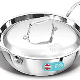 Hawkins Pro 1.5 Litre Deep-Fry Pan, Triply Stainless Steel Kadhai with Steel Handles and Steel Lid, Small Kadhai, Silver (PSK15S)-picture-20