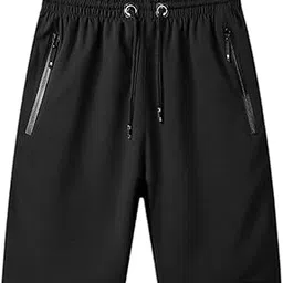 Slim Fit Shorts for Men, No-Elastic Men’s Shorts With Zipper Pockets And Drawstring-image-11