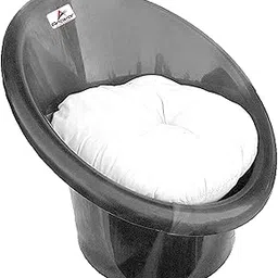 ANJWAR Tub Chairs | ARM Chairs for Home, Living Room/Indoor and Outdoor with Complimentary Cushions (Silver Black, Single)-picture-32