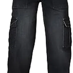puella Women & Girls Black Straight Fit High Rise Cargo Pants with 6 Pockets-picture-39