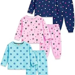 kuchipoo Girls Regular Fit Cotton T-Shirts and Pyjamas Clothing Set-Pack of 3-picture-42