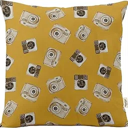 Luxury, Printed Mustard Yellow Cushion Covers, Decorative Pillow Covers, Square Throw Pillowcase - 24x24 Inches-picture-66