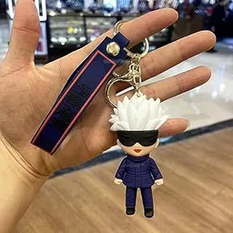 Gojo Satoru Anime Keychain 3D Silicone Super Hero Bag Charm Strap Limited Edition Full Body Figure Keyring Gift for Anime Fans-image-98