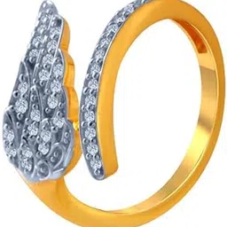 p.c. chandra jewellers 14k (585) Yellow Gold and American Diamond Ring for Women-picture-14