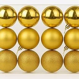 Smizzy Christmas Ball Ornaments Big (7 cm Diameter Pack of 12, Golden) |Tree Balls with Hanging Loop for Xmas Tree Holiday Wedding Party Decoration Item for Office Church Home Decor-picture-20