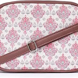 zouk Kashmiri Tulips Floral Printed Women's Jute Handcrafted Vegan Leather Multicolor Sling Bag-picture-27