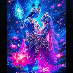 Lord Krishna Picture Frame: Divine Lovers - Radha Krishna Art - 10x13 Inch | 1COID Exclusive-picture-35