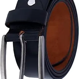 ZNB Stylish Men's Leather Belt, Genuine Black Design with Silver Buckle Adjustable & Fashionable-image-6