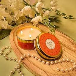 DeBelle Luxe Scented Soy Wax Candle - Frankincense Myrrh | Upto 14 Hours| Best Gift, Decoration, Celebration | Fresh| Reusable Tin| Travel Friendly Scented Candle-picture-29