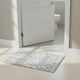 Encasa XO Super Soft Polyester Bath Mat 60x40 cm, Highly Absorbent, Non-Slip, Plush & Comfortable Multi-Purpose Door Mat for Bathroom, Bedroom, Kitchen Floormat, Quick Dry, Anti-Skid - Grey-picture-35