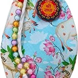 Ahaar Saar Cow Calf Printed Blue Cotton Jholi-Crystal Sakshi Mala-BeadBag For Chanting With Counting Beads-Jaap Mala Jholi With Zipper Pocket-Gomukhi Mala Jaap Jholi With Radha Name Batch For Men And Women Combo-picture-10