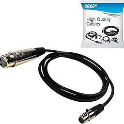 HQRP 4-Pin Mini Connector (TA4F) to XLR(F) Connector Microphone Adapter Cable Compatible with Shure WA310 Replacement(Black)-picture-55