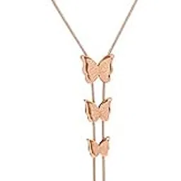 yellow chimes Butterfly Pendant for Women Stainless Steel Rose Gold-Plated Butterfly Chain Pendant Necklace For Women and Girls.-picture-13