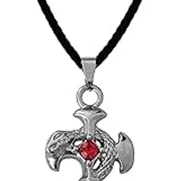 Biker jewelry Viking Gothic Snake Cross Silver Stainless Steel,Cotton Dori Pendant Necklace Chain For Men And Women SPn2024237-image-1