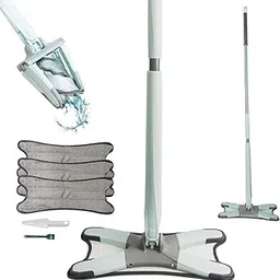 Raggle Self Wringing Floor Cleaning, Easy Squeeze Twist Mop with 44.5 Inches Long Handle Head, Heavy Duty Wet Mops for Cleaning Floors (Brown, X mop)-image-42