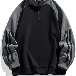 Half Ziper Self Design Sweatshirt for Men(DC-HZS-P)-image-7