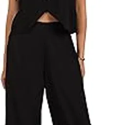 Fashfun Women's Solid Texture Waistcoat Co-ord Set-image-47