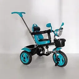 kidsROAR Stroller Tricycle for Kids for 1 Year+ | 2 Year+ Baby Cycle with Leather Seat | Light Music | Push Handle | 4 in 1 Baby Cycle for 1 Year Kids (5003 Blue)-picture-10