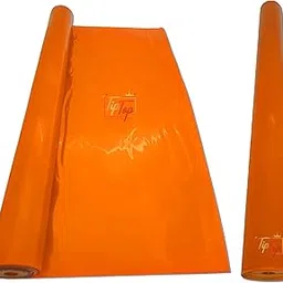 TIPTOP DECORATION Premium Designer Metallic Polyester Paper Multipurpose Roll (55 Meter) (20 Inch) (Pastel Orange) image 1