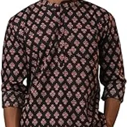 shvaas by vastramay Men's Cotton Short Kurta || Cotton Printed Short Kurta for Men.-picture-16