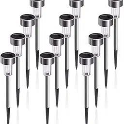 NIV Creation Solar Garden Lights, Waterproof Landscape/Pathway Lamp Stainless Steel Outdoor Solar Lights for Patio, Lawn, Yard, Walkway, Driveway - Warm White, Easy Install, No Wires-picture-37