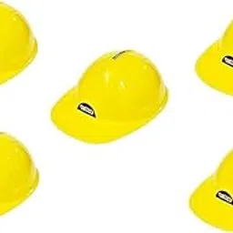 Super Toy Kids Hat - Soft Plastic Yellow Construction Hats - Perfect Construction Party Hats - Fancy Dress Safety Helmet - Ideal Construction Hats Accessory for Kids,Set of 5-image-15