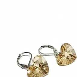 MAIVIA| Quartz Hoop Earrings for Women| Beautiful and Elegant Heart Shape| Luxury Earrings| Cyrstal Earrings with Diamond like shine (Medium)-image-6