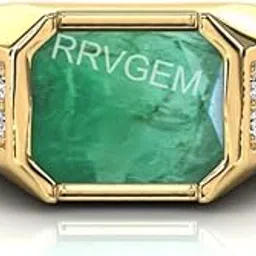 mbvgems natural emerald ring 2.25 Carat certified handcrafted finger ring with beautifull stone panna ring gold plated for men and women-picture-23