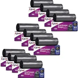 Ezee Garbage Bags For Dustbin/Trash Bag | 360 Piece | Medium 19 X 21 Inches | 30 Pcs X Pack Of 12, Plastic-picture-41