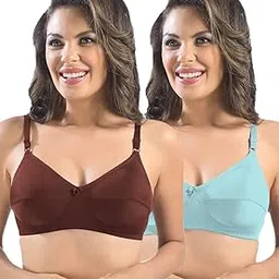 sonari Womens Cotton Everyday Bra | Non Padded, Wire Free, Comfortable Bra with Seamed Cups | Medium Coverage, Hook and Eye Closure for Everyday Wear | Adjustable Strap for a Customized Fit - Loreal-picture-53