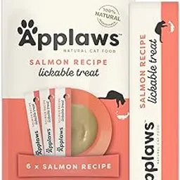 Applaws Natural Grain-Free Complementary Wet Cat Treats – Salmon Recipe Lickable Treats, 6 x 14g (Pack of 1, Salmon)-image-24
