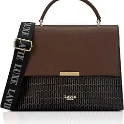 lavie luxe Women's Mono Marsh25 Monogram Print Satchel Bag for Women | Satchel Handbag for Work | Ladies purse | Stylish Shoulder Bag | Gift For Ladies-picture-39