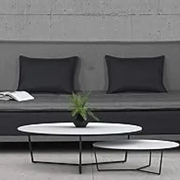 Adorn India Exclusive Two Tone Arden 4 Seater Wood Sofa Cum Bed 4 x 6 (Light Grey & Black) (3 Year Warranty)-image-69