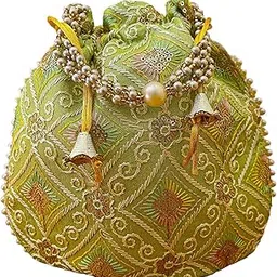 bindni art of rajasthan bindni Multicolor Drawstring Potli Bags for Wedding – Embroidered Women Bag, Shagun Pouches for Festive Seasons & Return Gifts-picture-57