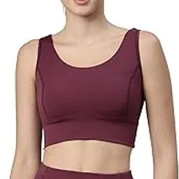 enamor Women's Polyester Blend Non-Wired Sports Bra - Full Support, Removable Padding, Full Coverage, Scoop Neckline With Antimicrobial And Quick-Dry Technology-picture-31