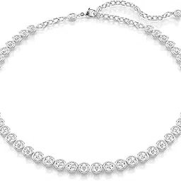 swarovski Women Imber Tennis Necklace, Round Cut, White, Rhodium Plated-picture-54