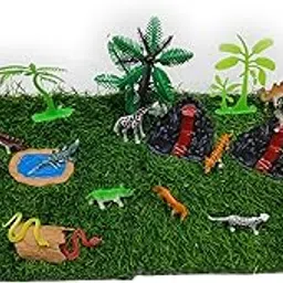 Forest Set (Jungle Set) - Wild Animals, Snake, Trees, Grass, Mountain, Pond - Used in Making School Projects and Decoration.-picture-56
