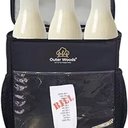 Insulated Hanging Bag for Food and Milk Delivery | Cooler Bag with Bottle Partitions (Black)-picture-23